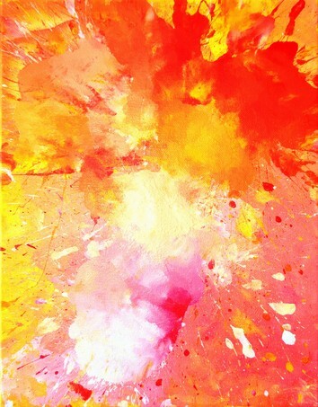 Pink, Yellow and Orange Abstract Art Painting
